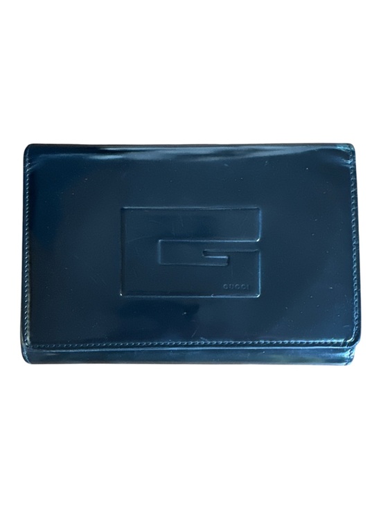 Gucci Handbags - GUCCI VTG Black Patent Leather 4 Fold Wallet Snap Closure CC bills coins 6x4x1